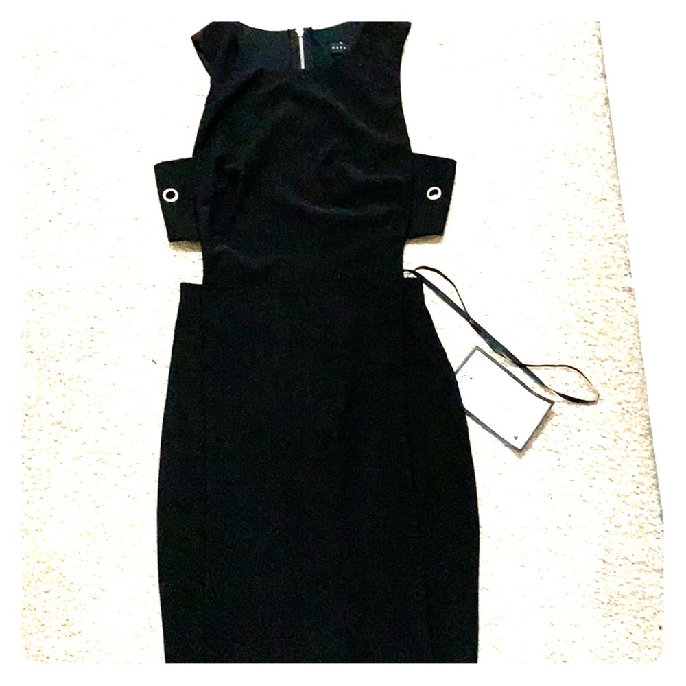 NWT black juniors size 7 cut out grommet dress
